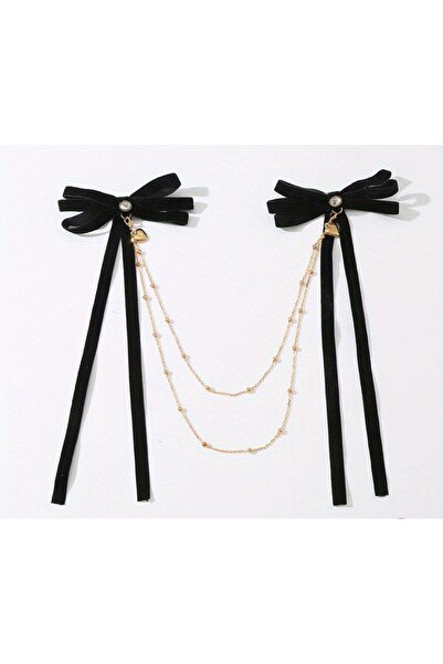 Shiklik MODA Model cu fundă din satin pentru femei, cu cataramă cu lanț de perle