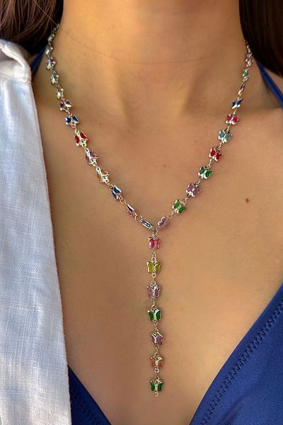 Okko Store Butterfly Detailed Y Necklace