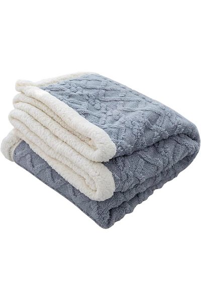 ValleRossa Deluxe Cocolino blanket with fur, Grey