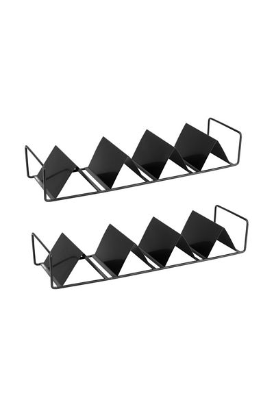 Culinaro Set of 2 taco holders, sandwich 35x10xh6.6cm, stainless steel, black