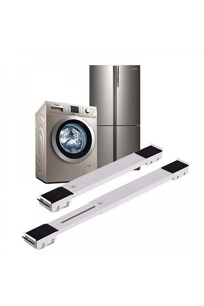 divendi-ro Extendible mobile support, metal, with wheels and telescopic base for moving, max load 300 kg, white