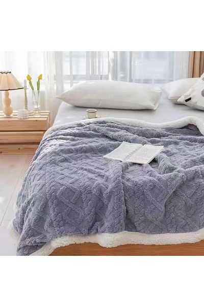ValleRossa Deluxe Cocolino blanket with fur, Grey