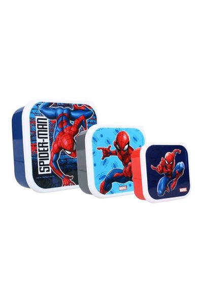 SPIDERMAN Baby food casserole, 3 in 1 lunch box set, 12x12x6 cm, multicolor,