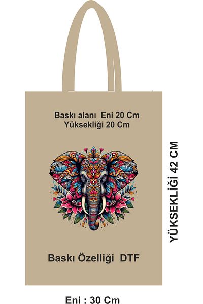 GİFTORA Printed Handle Grocery Bag Cloth Bag