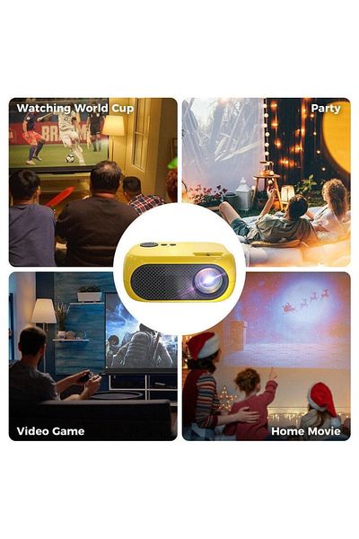 divendi-ro Mini LED projector, portable, 1080P, 1200LM, HDMI, Micro SD and USB, remote control, home cinema