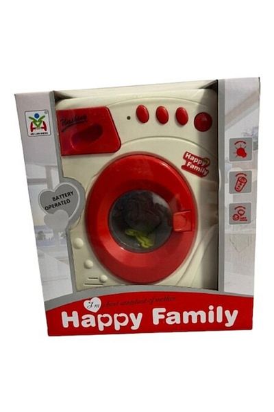 OEM Toy Washing Machine with Realistic Sound, LED Button, Red/White