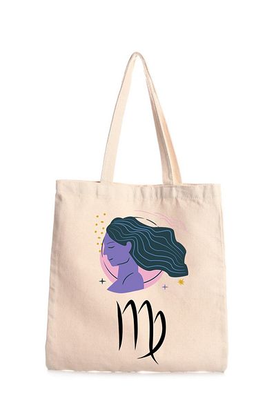 GİFTORA Zodiac Signs Printed Canvas Bag
