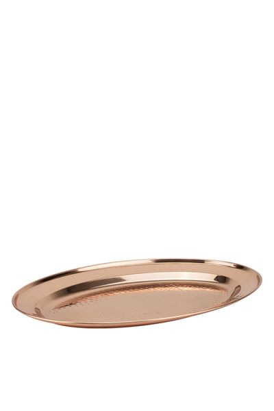 Culinaro Oval textured stainless steel platter with copper coating CULINARO, 40cm