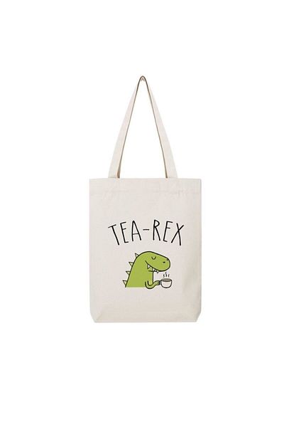 GİFTORA Tea - Rex Printed Raw Cloth Shoulder Bag
