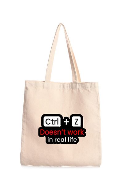 GİFTORA Ctrl+Z Printed Canvas Tote Bag