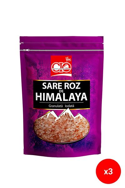 CİO Sare roz de Himalaya granulată iodată 500g x 3 buc