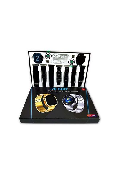 divendi-ro Set 9 in 1 with 2 smartwatches i70 SUIT, 49mm ULTRA 2 + WATCH 4 PRO with round display + 7 straps