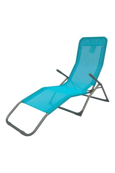 OMC Sezlong OMC, pliabil, albastru, otel/poliester 140 x 60 x 100 cm