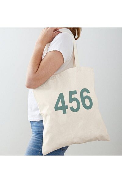 GİFTORA Squid Games 456 Designed Raw Cloth Shoulder Bag