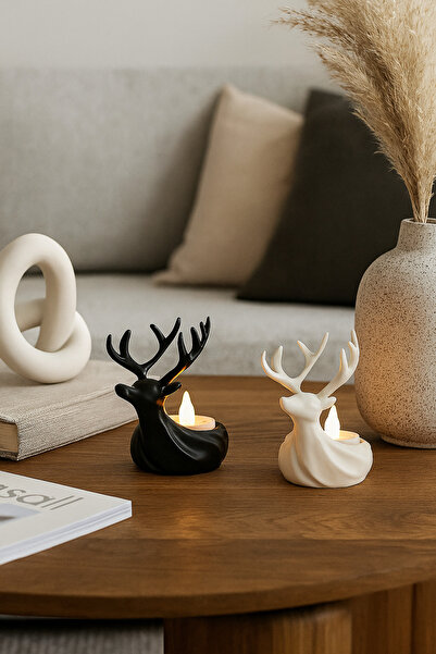 DEER GLITTER candle holder 2-piece decor object and accessory