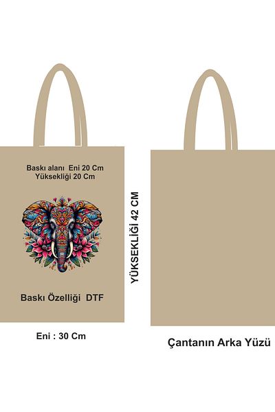 GİFTORA Printed Handle Grocery Bag Cloth Bag