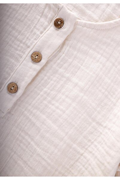 Cigit Σετ κοντομάνικο σορτς Muslin 2-7 ετών Λευκό