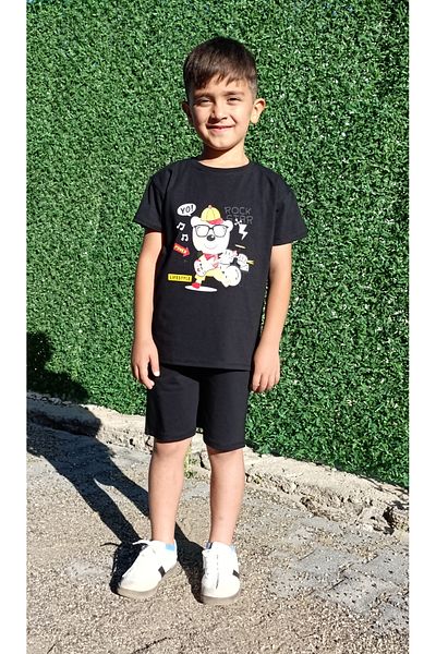 siyalife Boy's Soft Textured Compact Fabric T-Shirt and Shorts Set