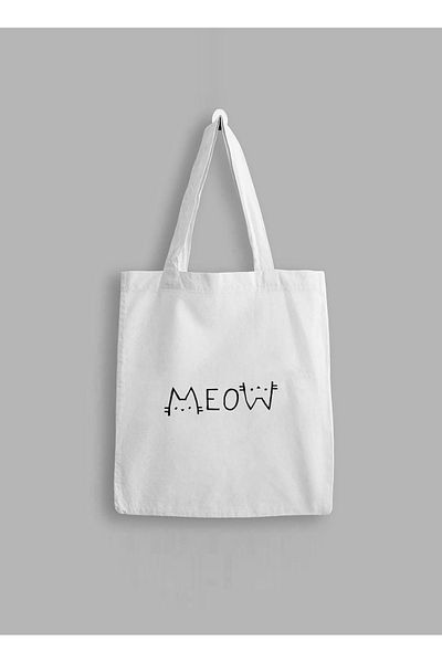 GİFTORA meov cat Printed Cloth Bag Tote Bag
