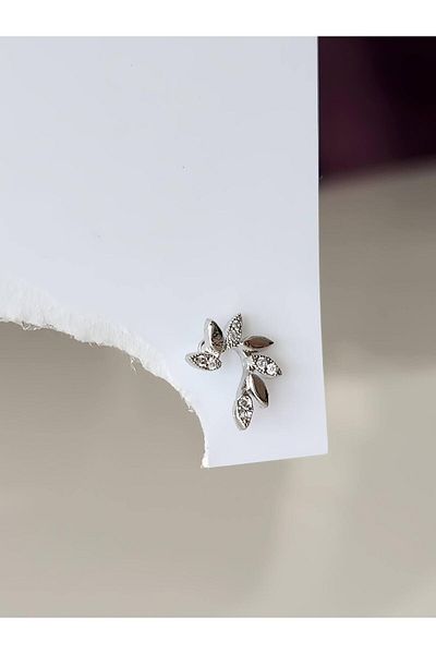Eva Takı Store Wheat Spike Barley Model Cartilage Piercing Tragus Helix Silver Color Earring