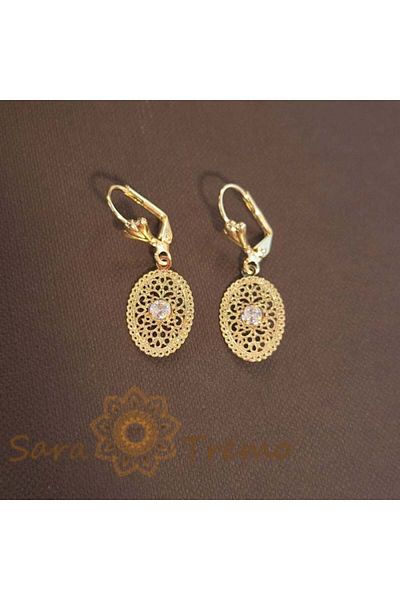 saratremo Cercei filigranati placati cu aur Noon - 3.5 cm