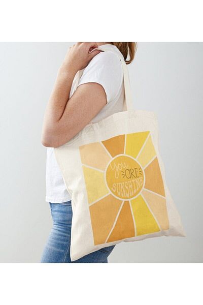 GİFTORA Sunshine Printed Raw Cloth Shoulder Bag