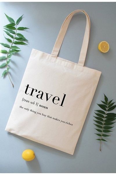 GİFTORA Travel Printed Cloth Bag 38x42cm