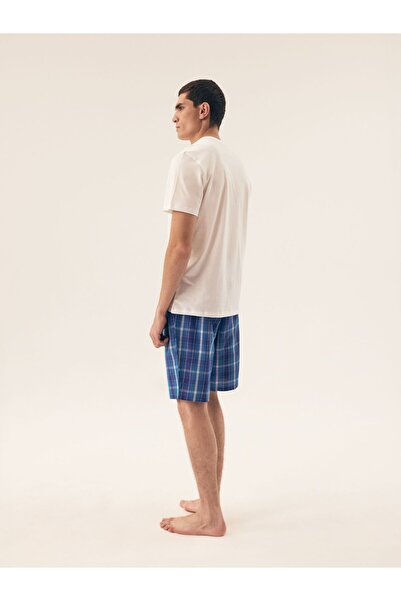 Henderson Pijama și pantaloni scurți din două piese pentru bărbați Basis Classic din bumbac, cu model simplu | Dive