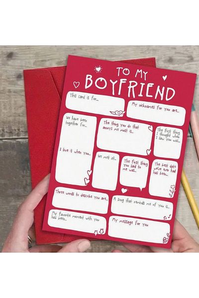saratremo Personalizable Greeting Card 'The Relationship Book' in English with Red Envelope (16x12 cm)