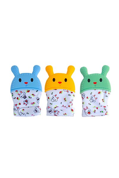 STEM Baby Teether Rabbit Gloves – Soft Silicone Teething Mitten for 3-7 Months, BPA-Free
