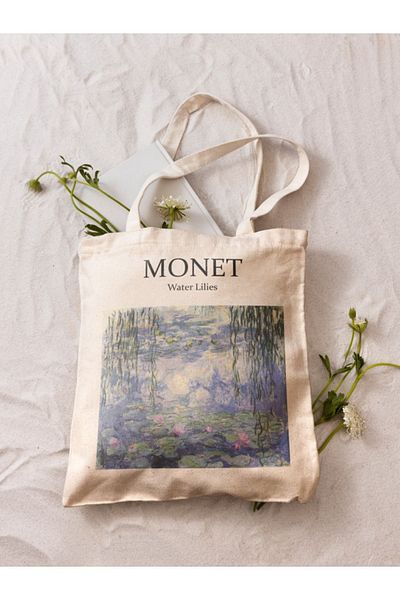 GİFTORA Monet Water Lilies Printed Tote Bag Cloth Bag