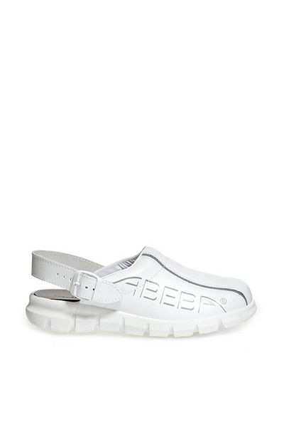 ABEBA Premium leather medical clogs 7310, White - 36