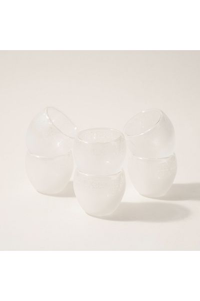 Dallaty coffee set 6 pcs white frosted glass