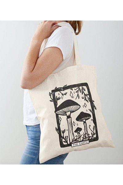 GİFTORA Mushroom Designed Raw Cloth Shoulder