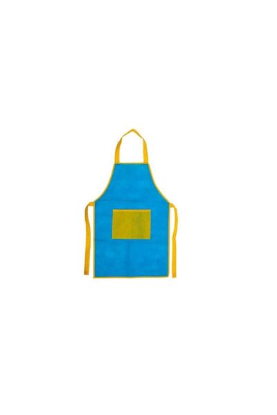 OEM Șorț de bucătar pentru copii, albastru, cu buzunar și accesorii galbene