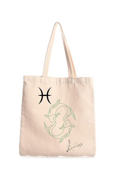 GİFTORA Zodiac Signs Printed Canvas Bag