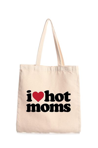 GİFTORA I Love Hot Moms Printed Canvas Bag