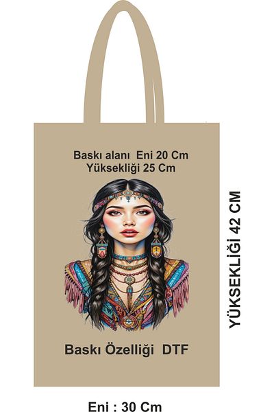 GİFTORA Cotton Tote Bag with Handle – 30X42 Cm, Environmentalist, Dtf Printed