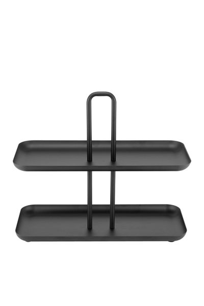 Culinaro Rectangular buffet stand with 2 levels, matte black