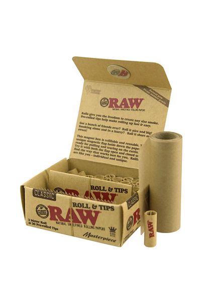 RAW Rola Classic + Filtre pre-rulate Masterpiece in Cutie Magnetica 54mm x 3m