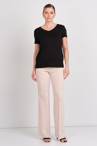 Moda İlgi Women's High Waist Wide Leg Trousers 4042 Stone