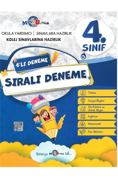 Mavi Boncuk 4.Sınıf Mavi Boncuk 6'Lı Sıralı Deneme / Okula Yardımcı - Sınavla...