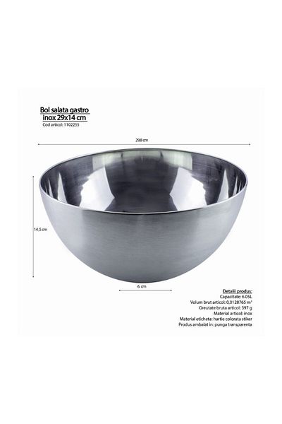 gogiva Gastro bowl, 29x14 cm, Stainless steel