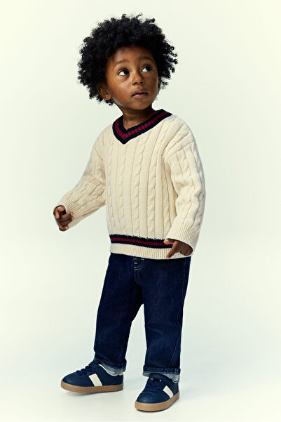 H&M Pamuklu Saç Örgüsü Kazak