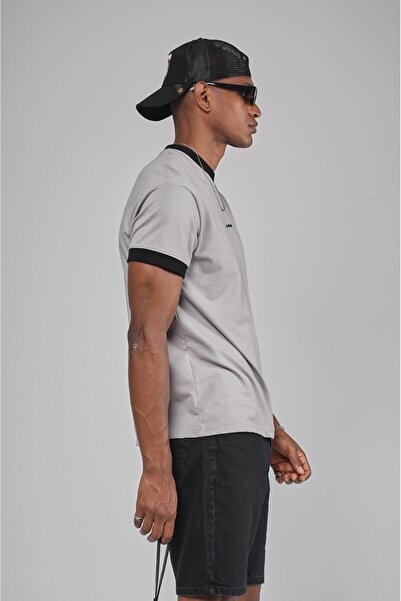 king brich Yaka Kol Bandı Ribanalı Yarım Oversize Kalıp Tişört