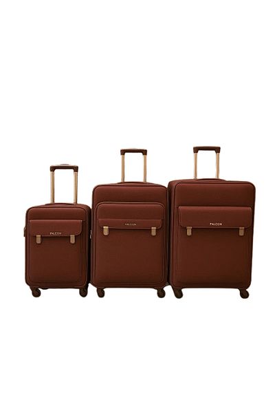 Falcon 3-Piece Softshell Luggage Set – Lightweight Durable Spinner Trolley Set