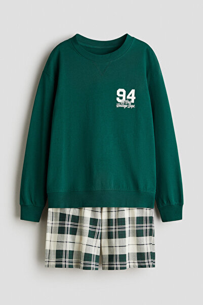 H&M Pamuklu Jarse Pijama Takımı