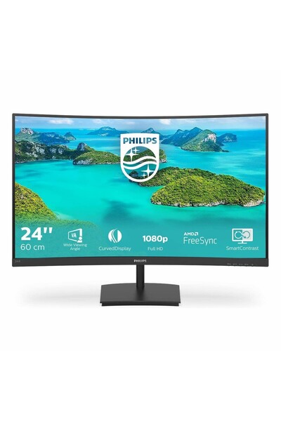 Philips 241E1SC 23.6" 75Hz 4Ms VGA+HDMI FullHD FreeSync VA Curved Vesa Monitör