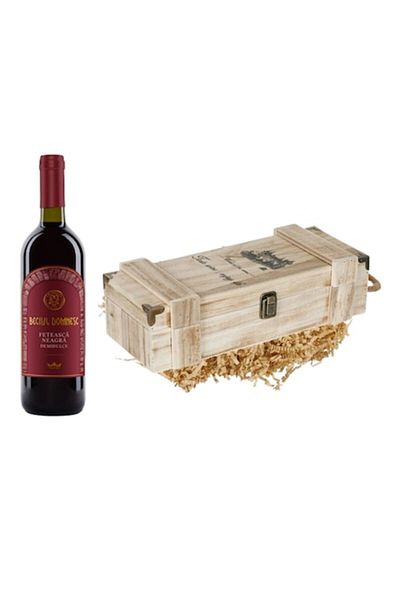 OEM Rustic Gift Package with Wooden Box and Beciul Domnesc Cabernet Sauvignon Wine