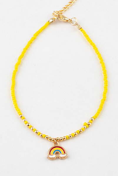 Sortie Aksesuar Rainbow Figured Enamel Beaded Anklet 008